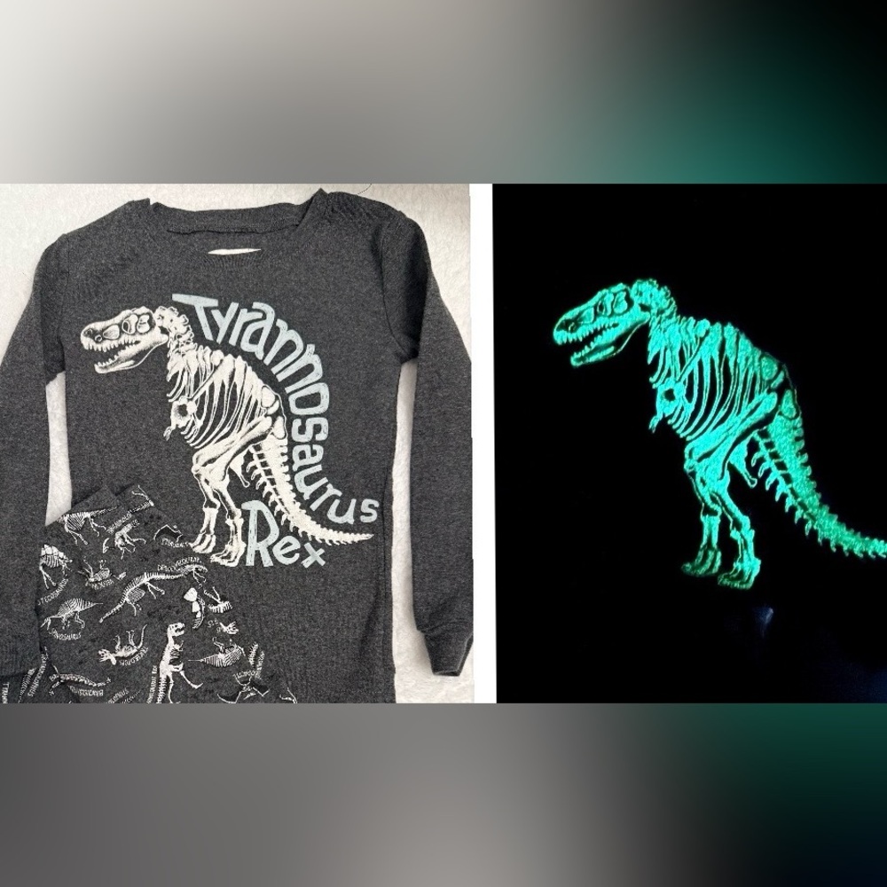 TOMMY BAHAMA T-Rex 2 piece Pajama Set GLOW In The Dark Size 5 Dinosaur 🦖